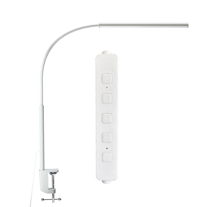 [New Store Flash Sale Limited Time Event]Fuoddda LED Desk Lamp with Clamp, Eye-Protection Clip on Lights for Home Office, 5 Modes 10 Brightness Adjustment, 360°Flexible Gooseneck, USB Adapter, Black and White , Modern Mood Lighting