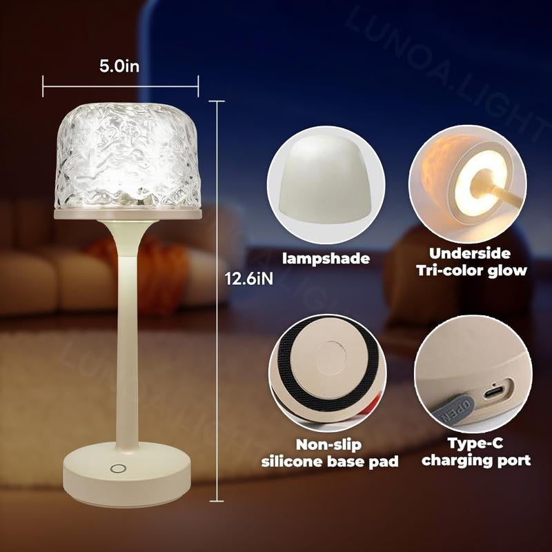 Aurora/Ocean Wave/Water Ripple Desk Lamp 16-Color Ambient Table Lamp with Control, Relaxation &Romantic Night Ambience,Suitable for Bedroom, Living Room, Study, Home,Perfect Gift for Holidays, Birthdays & Events! Bedroom Lighting