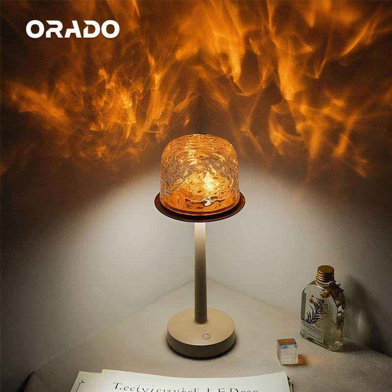 Aurora/Ocean Wave/Water Ripple Desk Lamp 16-Color Ambient Table Lamp with Control, Relaxation &Romantic Night Ambience,Suitable for Bedroom, Living Room, Study, Home,Perfect Gift for Holidays, Birthdays & Events! Bedroom Lighting