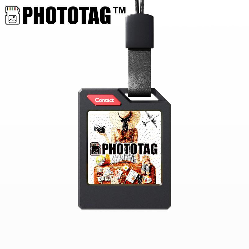 Phototag: Customizable E-Ink Tracker for Keys, Wallets, Luggage. Compatible with Apple Find My (Ios Only). Displays Photos and Emojis. up to 10 Months of Battery Life and IP65 Waterproof. Replaceable Battery.Personalized Gift.
