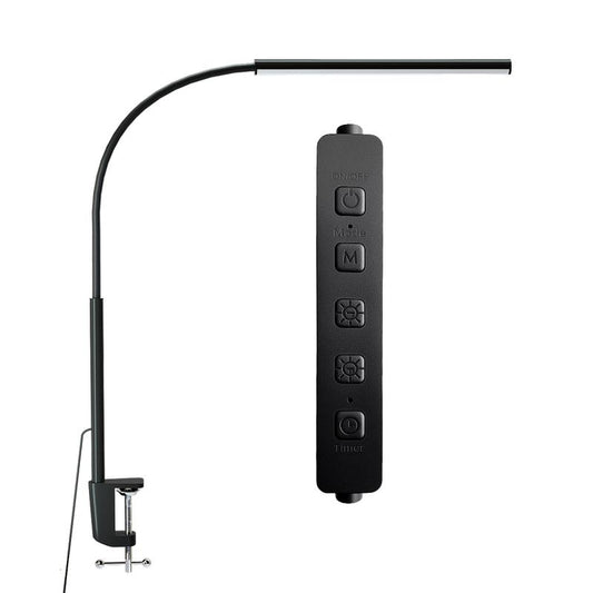[New Store Flash Sale Limited Time Event]Fuoddda LED Desk Lamp with Clamp, Eye-Protection Clip on Lights for Home Office, 5 Modes 10 Brightness Adjustment, 360°Flexible Gooseneck, USB Adapter, Black and White , Modern Mood Lighting