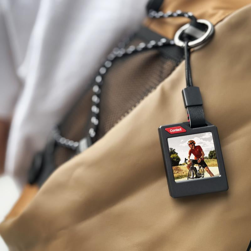 Phototag: Customizable E-Ink Tracker for Keys, Wallets, Luggage. Compatible with Apple Find My (Ios Only). Displays Photos and Emojis. up to 10 Months of Battery Life and IP65 Waterproof. Replaceable Battery.Personalized Gift.