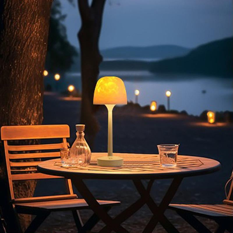 Ocean Wave Projector Table Lamp 16-Color Atmosphere Light USB Rechargeable Wireless Night Light with Remote Control Dimmable Touch Desk Lamp for Bedroom Living Room Study Home Perfect Gift for Festivals